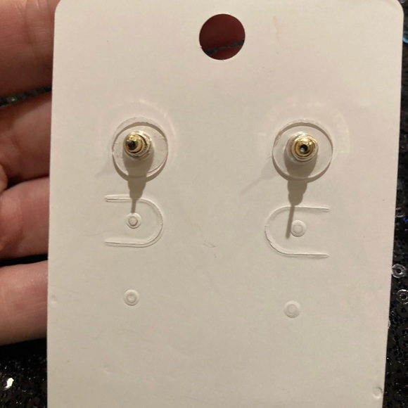 Pink and green water drop rhinestone earrings - Picture 4 of 7